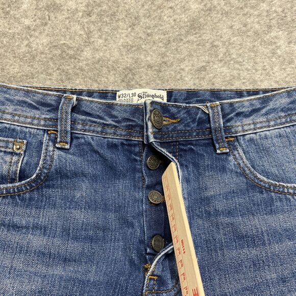 The Stronghold Relaxed Tapered Jeans Men's Size 32x30 Blue Denim Button Fly - Picture 7 of 9